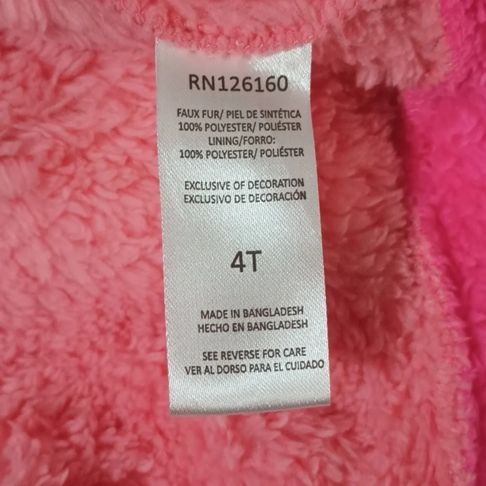 See updated listing Johnson FauxFur Fuzzy Kitten Hooded Jacket two tone Coral - Picture 6 of 9
